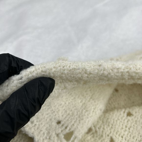 Free People Sweater Dress Tunic Womens Sz M Ivory Distressed Open Knit Bohemian - Picture 3 of 16